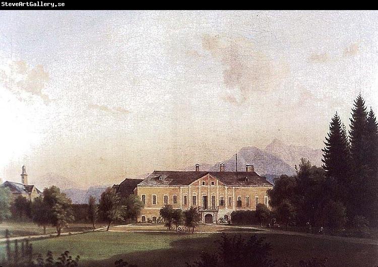 Markus Pernhart Painting of Castle Harbach in the 19th century